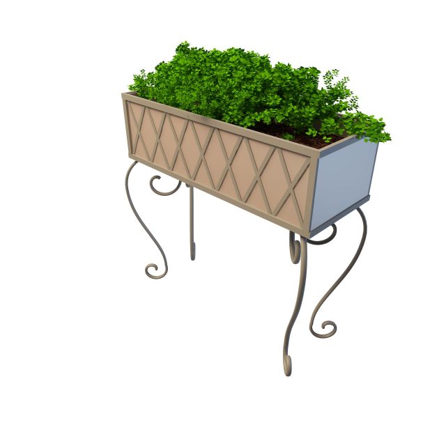 Rectangular plant stand 3d rendering