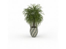 Palm tree garden planter 3d model preview