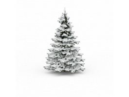 Snowy pine tree 3d model preview