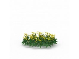 Yellow garden flowers 3d model preview