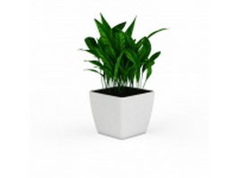 Artificial potted plants 3d model preview