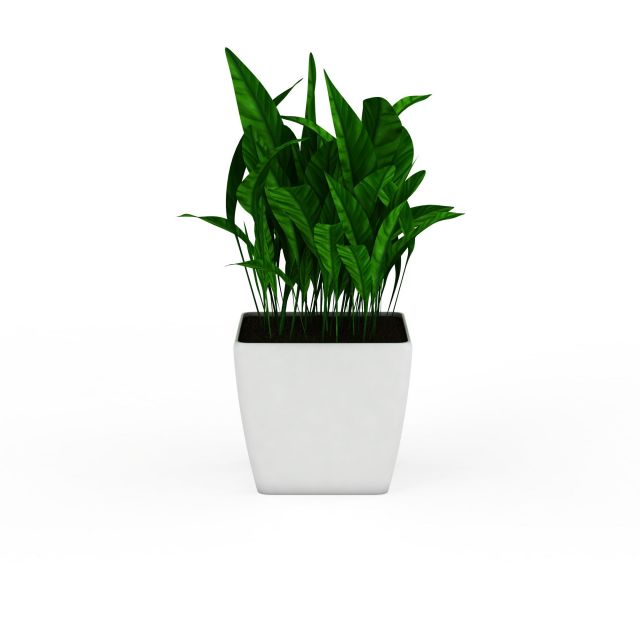Artificial potted plants 3d rendering