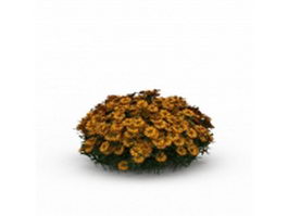 Orange flowers bushes 3d model preview