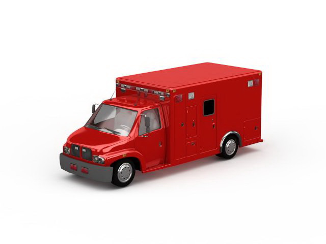 Small fire truck 3d rendering