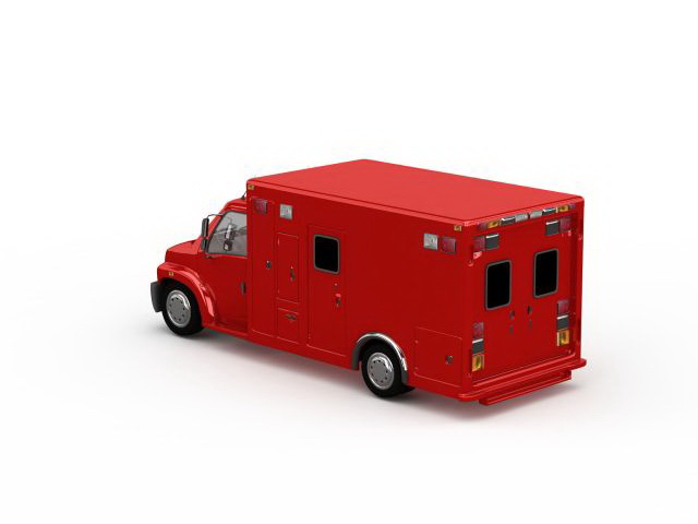 Small fire truck 3d rendering
