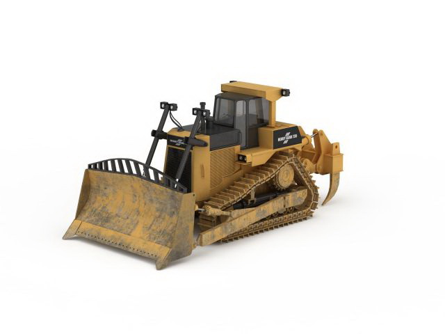 Track bulldozer 3d rendering
