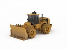 Wheel compactor bulldozer 3d model preview