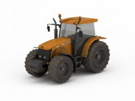 Yellow tractor 3d model preview