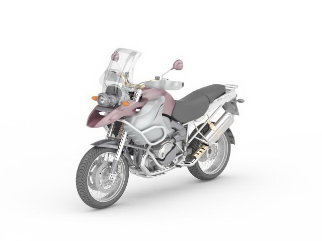 Dual purpose motorcycle 3d rendering