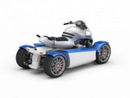 4 Wheel electric scooter 3d preview