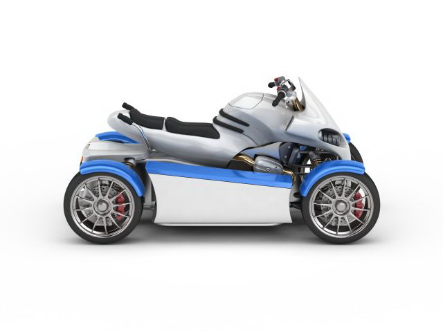 4 Wheel electric scooter 3d rendering