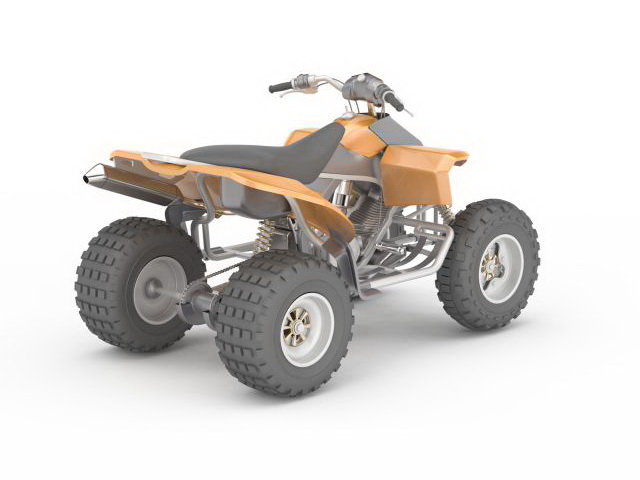 Orange ATV 3d rendering