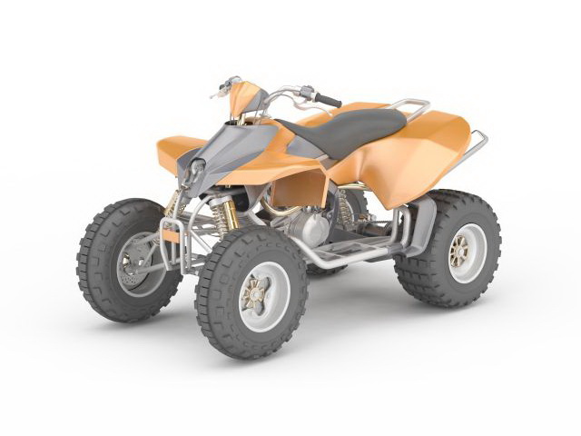 Orange ATV 3d rendering