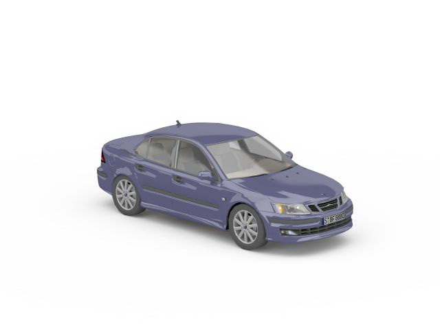Saab sedan 3d rendering