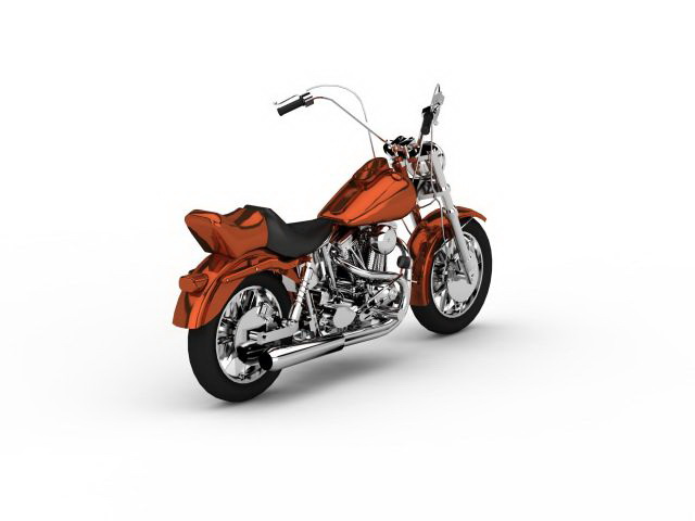 Cruiser motorcycle 3d rendering