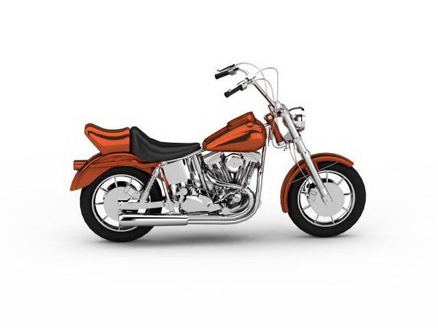 Cruiser motorcycle 3d rendering