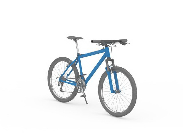 Blue mountain bicycle 3d rendering