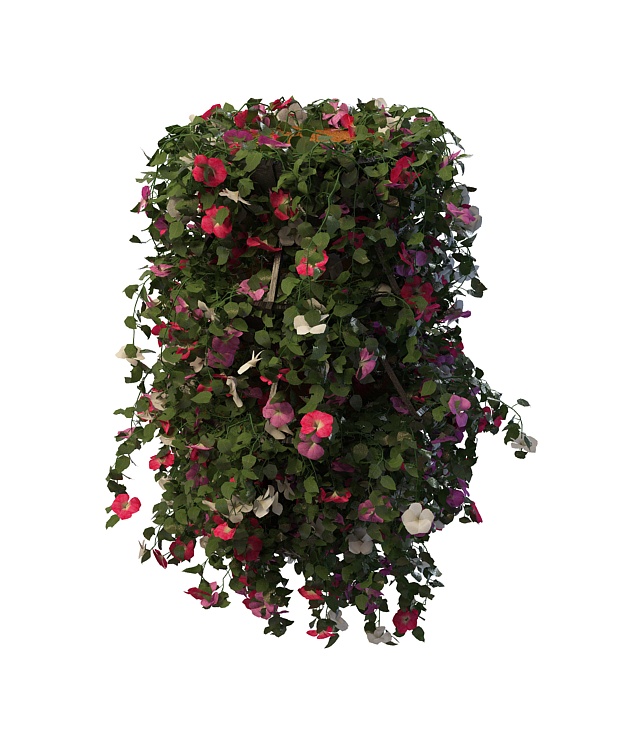 Blooming planter column 3d rendering