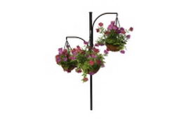 Wrought iron flower pot holder 3d preview