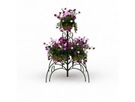 Nice metal flower pot stand 3d model preview