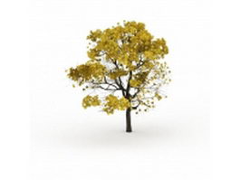 Yellow tree 3d model preview