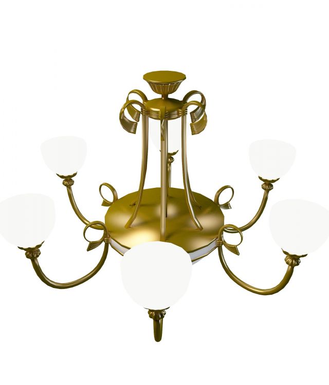 Polished brass chandelier 3d model 3ds max files free download ...