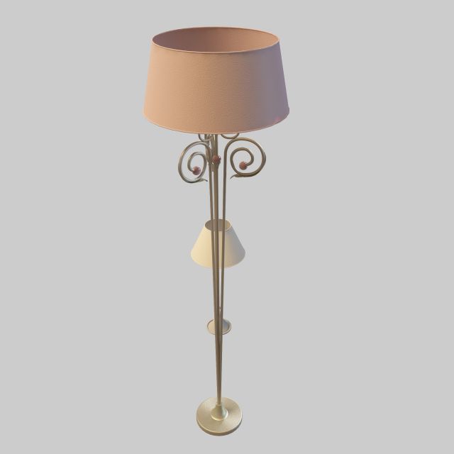 Tall and short floor lamp 3d rendering
