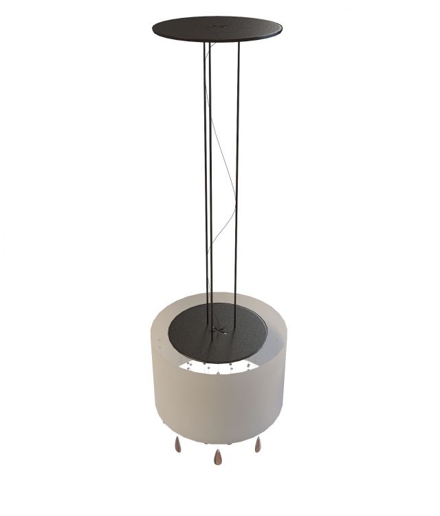 Drum pendant with crystal drop 3d rendering