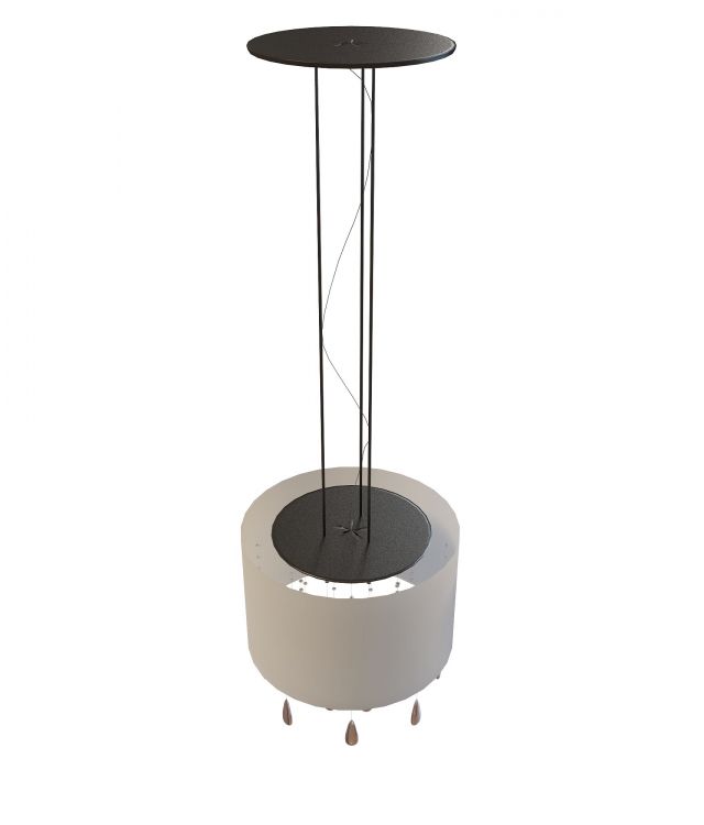 Drum pendant with crystal drop 3d rendering