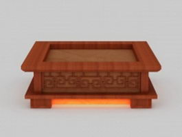 Chinese style wood ceiling lamp 3d model preview