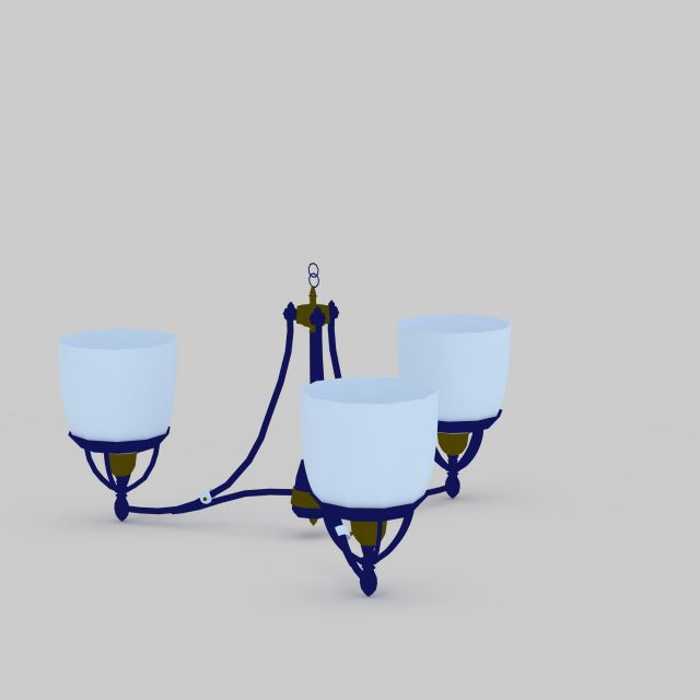 3 light pendant light fixture 3d rendering