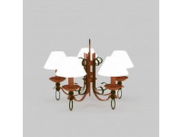 Brass chandelier lighting 3d model preview