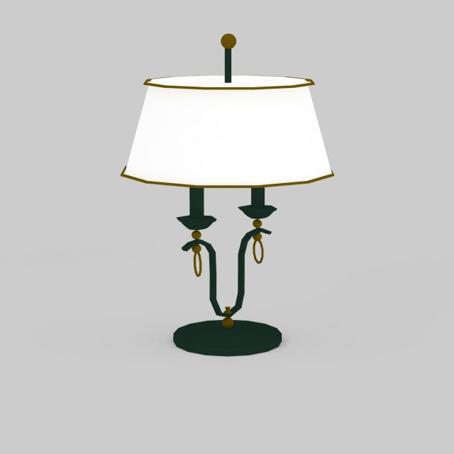 Retro metal table lamp 3d rendering