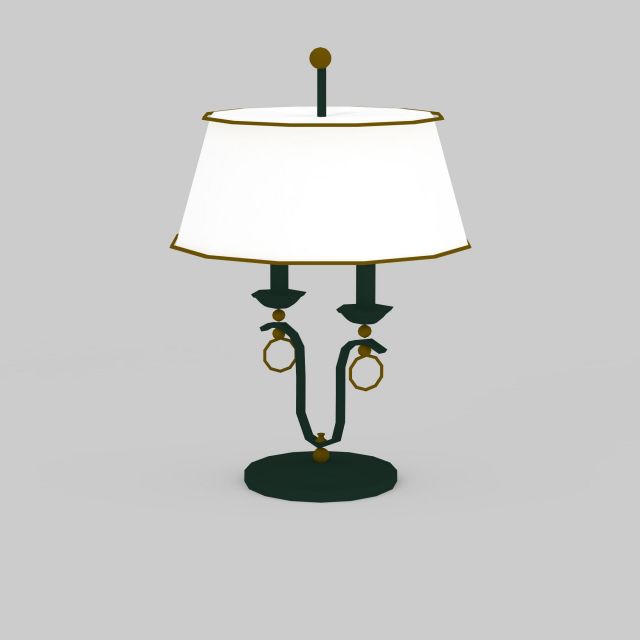 Retro metal table lamp 3d rendering