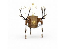 Deer chandelier 3d model preview