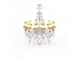 Crystal chandelier with shade 3d model preview