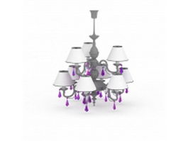 Chandelier lamp shades with beads 3d model preview