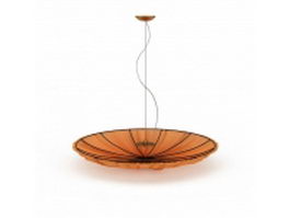Acrylic bowl pendant light 3d model preview