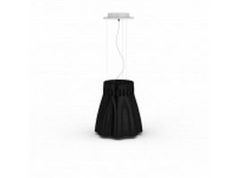 Black fabric pendant light 3d model preview