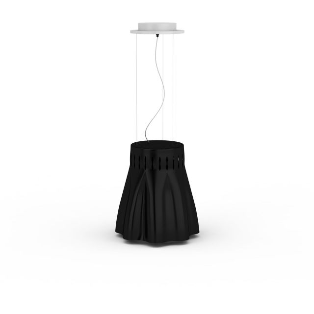 Black fabric pendant light 3d rendering