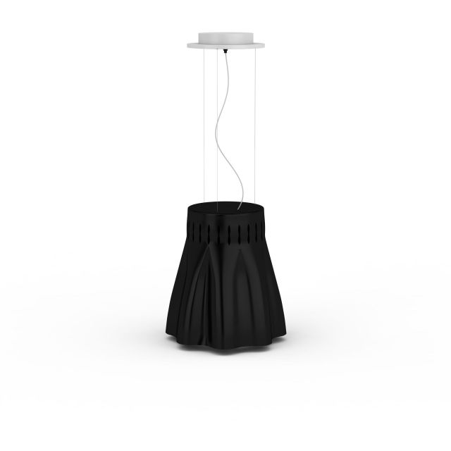 Black fabric pendant light 3d rendering