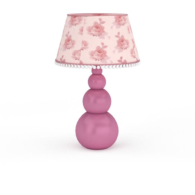Pink table lamp for girls 3d rendering