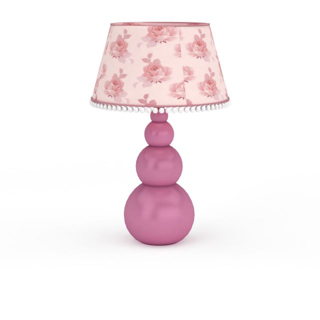 Pink table lamp for girls 3d rendering
