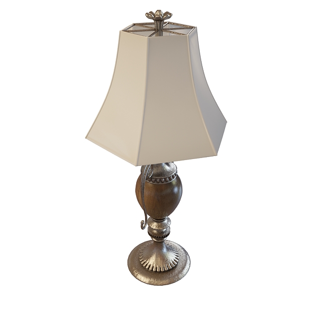 Antique table lamp 3d rendering