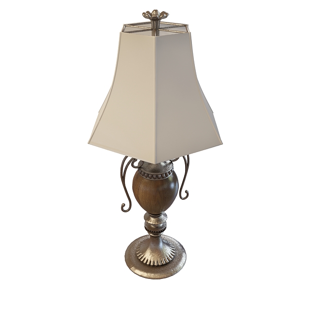 Antique table lamp 3d rendering