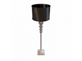 Floor lamp with black shade 3d model preview