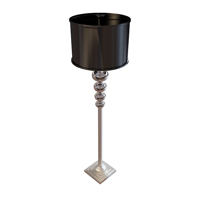 Floor lamp with black shade 3d rendering