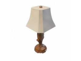 Rustic wooden table lamp 3d preview