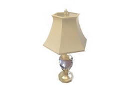 Glass and brass table lamp 3d model preview