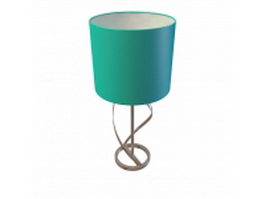 Blue drum table lamp 3d model preview